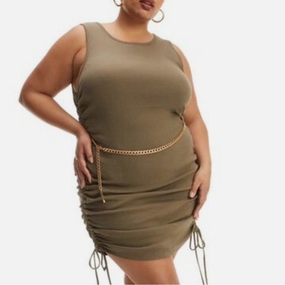 Good American Dresses & Skirts - NWT Good American Mini Dress Cotton Ruched Sea Turtle008 Size‎ XXL